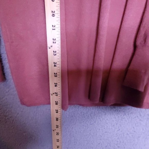 Premise Womens Cardigan Sweater Solid Pink Long Sleeve Open Front Fly‎ Away M - Picture 4 of 9